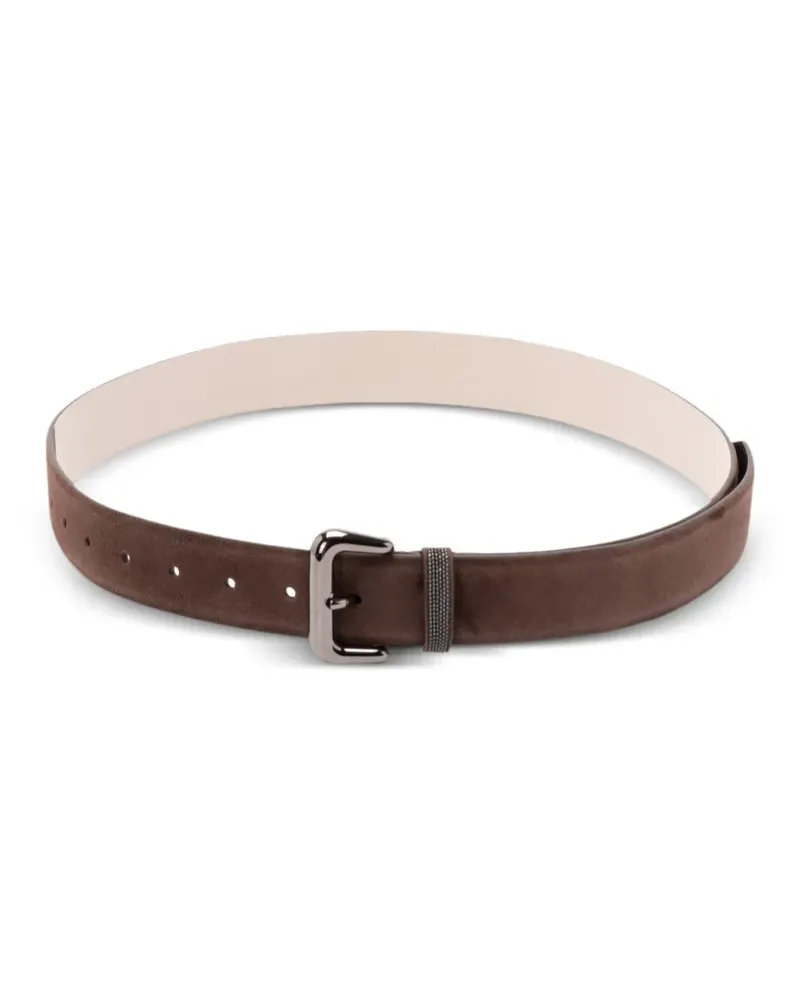 Brunello Cucinelli Wildledergürtel mit Monili-Detail - Braun Braun