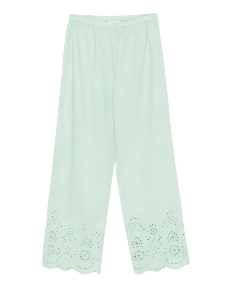 MC2 Saint Barth Inez broderie-anglaise scalloped-hem trousers - Grün Grün