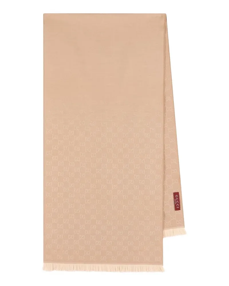 Gucci GG-jacquard fringed scarf - Nude Nude