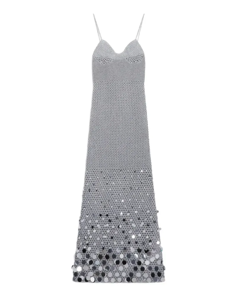 Casablanca Paris Gehäkeltes Maxikleid - Silber Silber