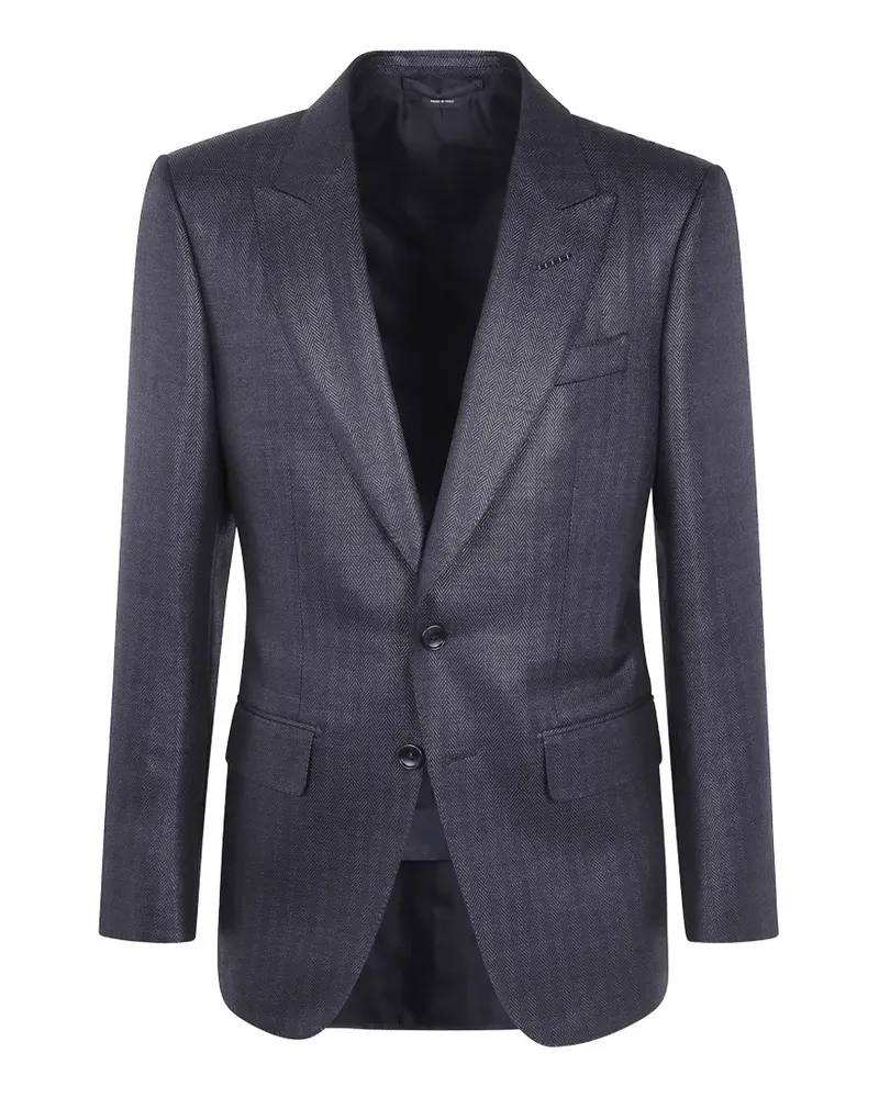 Tom Ford herringbone-pattern wool blazer - Schwarz Schwarz