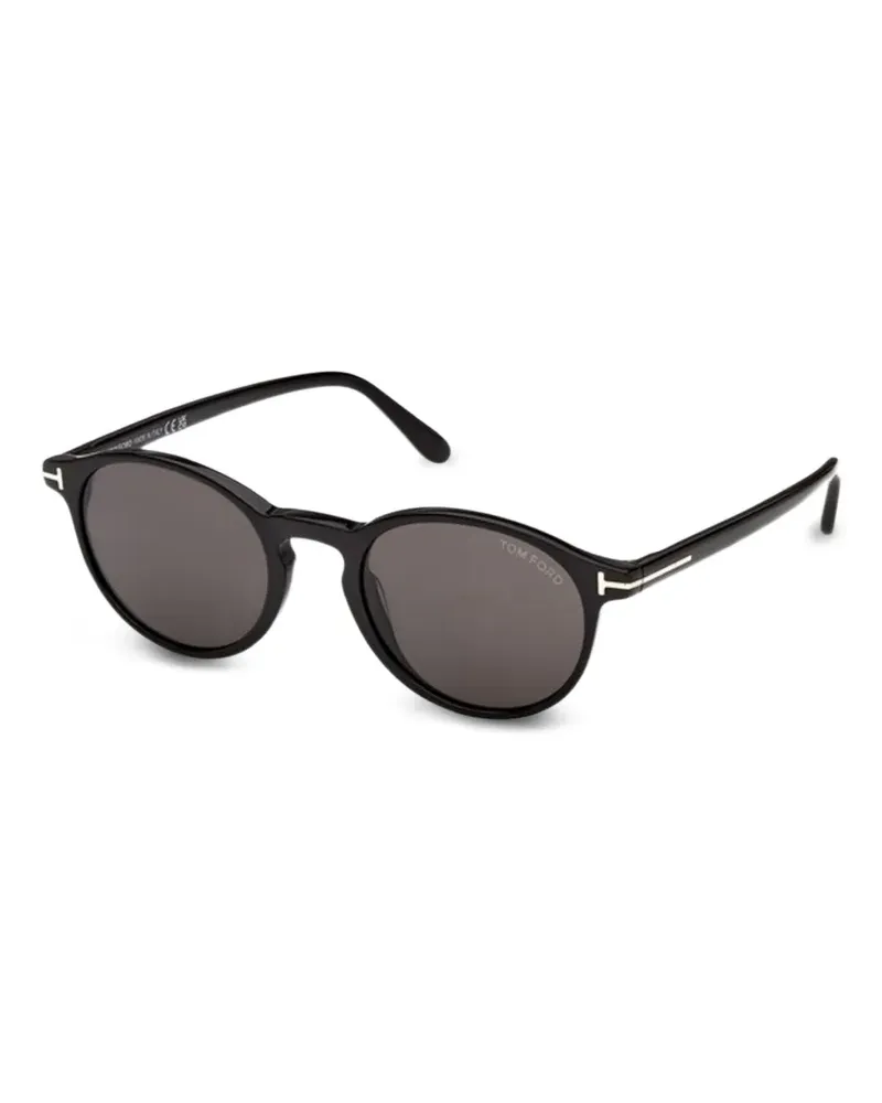 Tom Ford Sonnenbrille mit rundem Gestell - Schwarz Schwarz