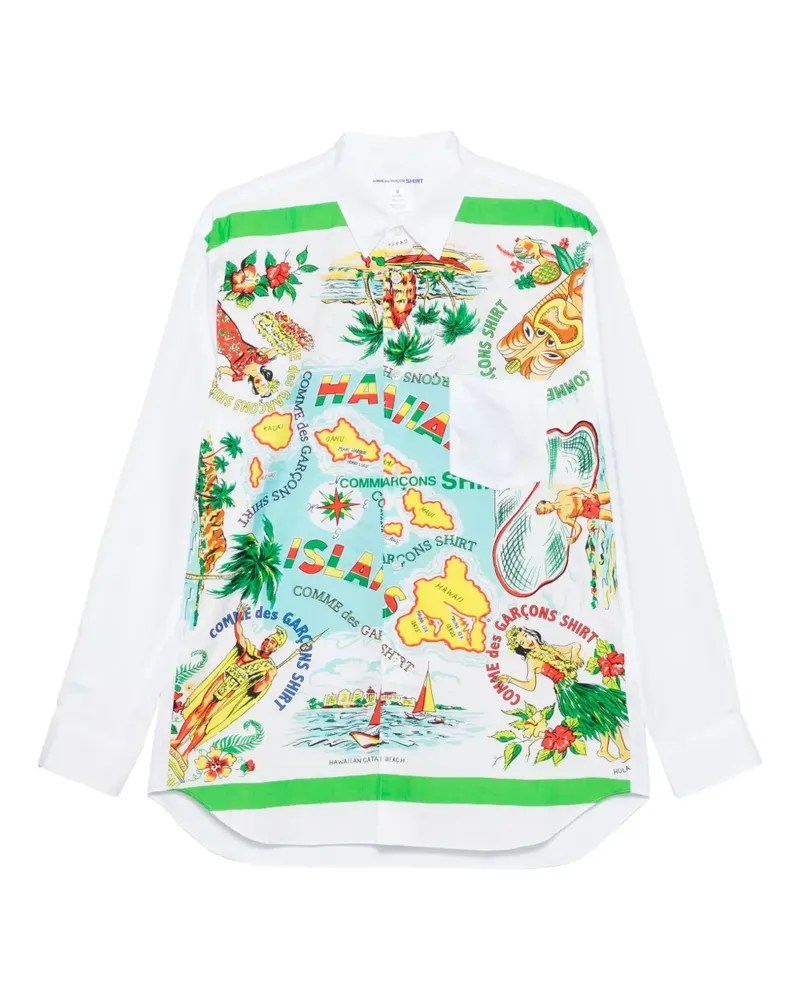 Comme des Garçons Hemd mit Hawaii-Print - Weiß Weiß