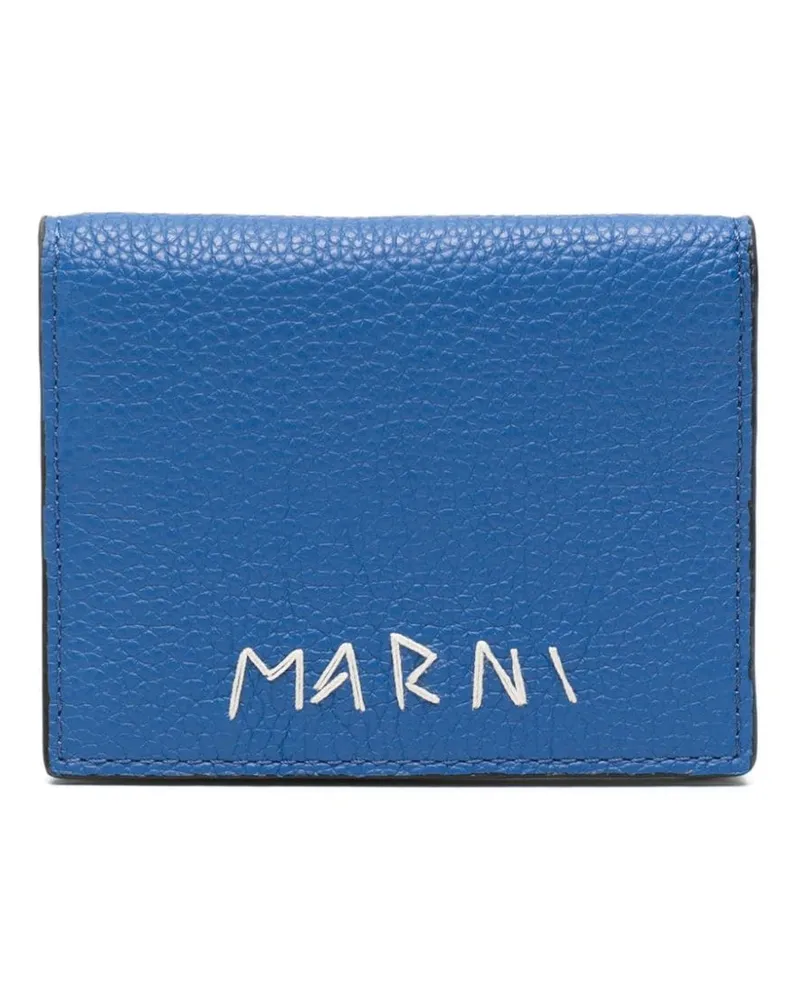 Marni Portemonnaie mit Logo-Stickerei - Blau Blau