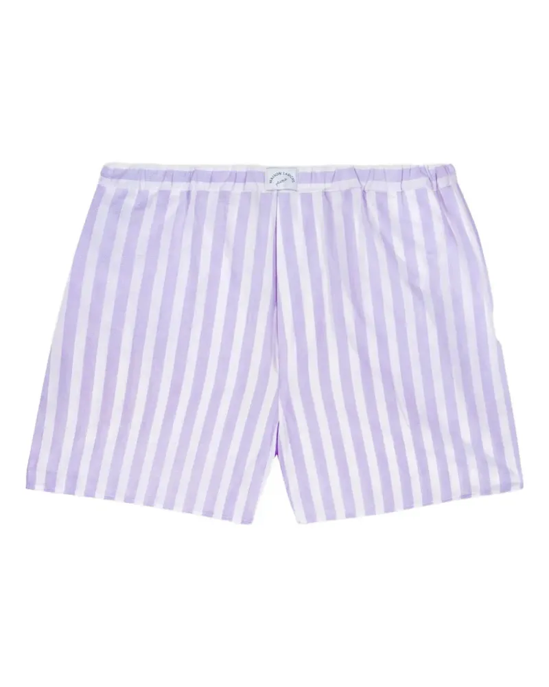 Maison Labiche Gestreifte Vernemouze Shorts mit Stretchbund - Violett Violett