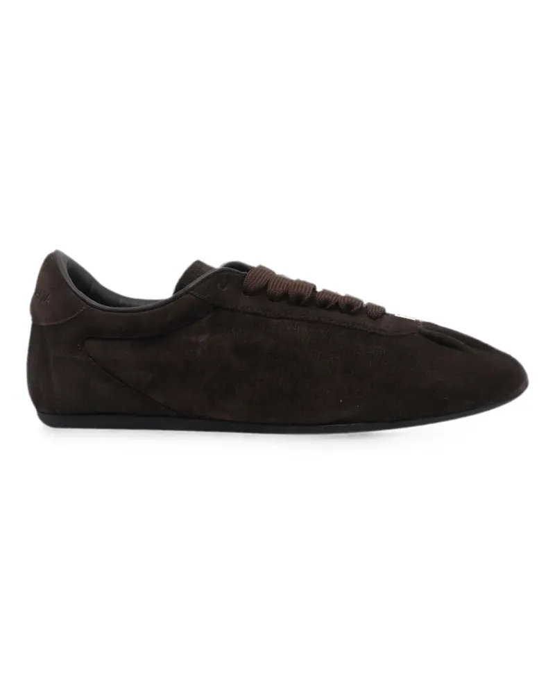 Dolce & Gabbana Wildleder-Sneakers mit Logo-Schild - Braun Braun