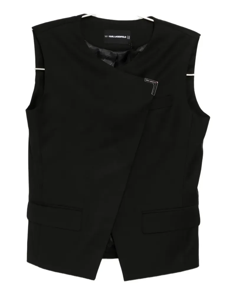 Karl Lagerfeld logo-plaque waistcoat - Schwarz Schwarz