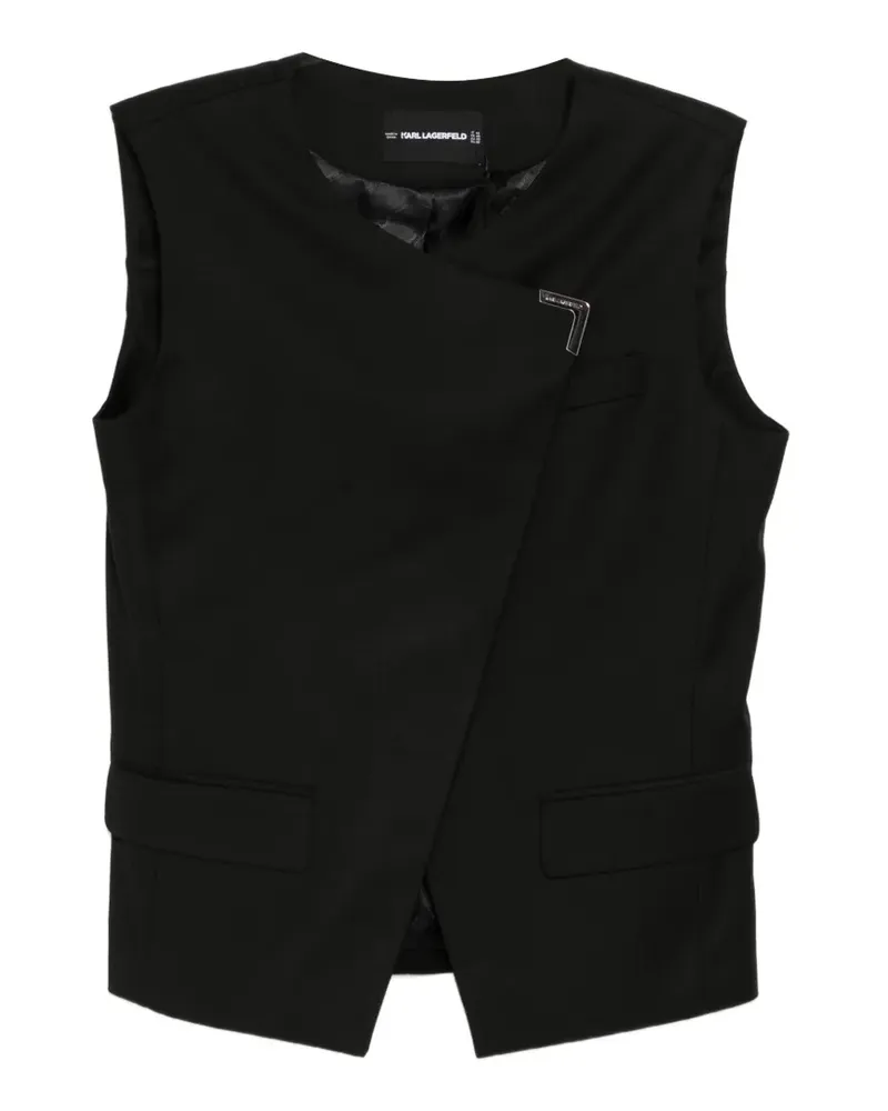 Karl Lagerfeld logo-plaque waistcoat - Schwarz Schwarz