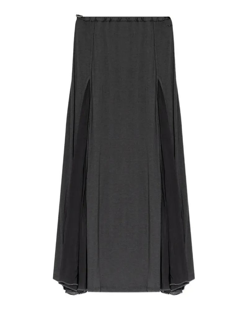 Diesel midi skirt in ribbed jersey and chiffon - Grau Grau