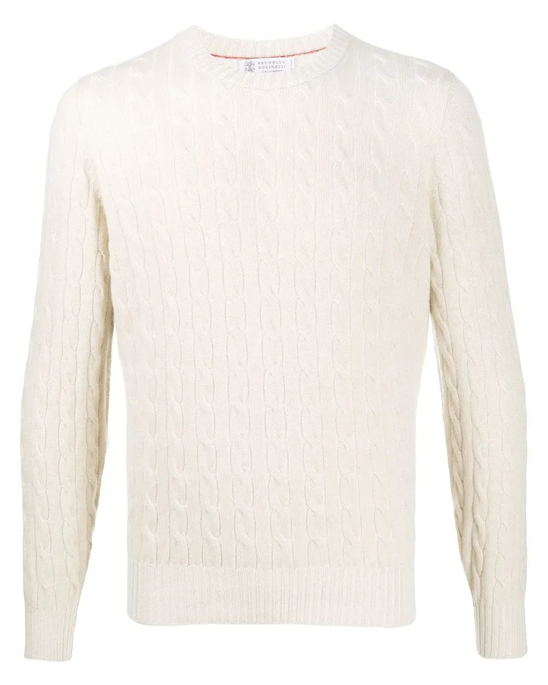 Brunello Cucinelli Pullover mit Zopfmuster - Nude Nude