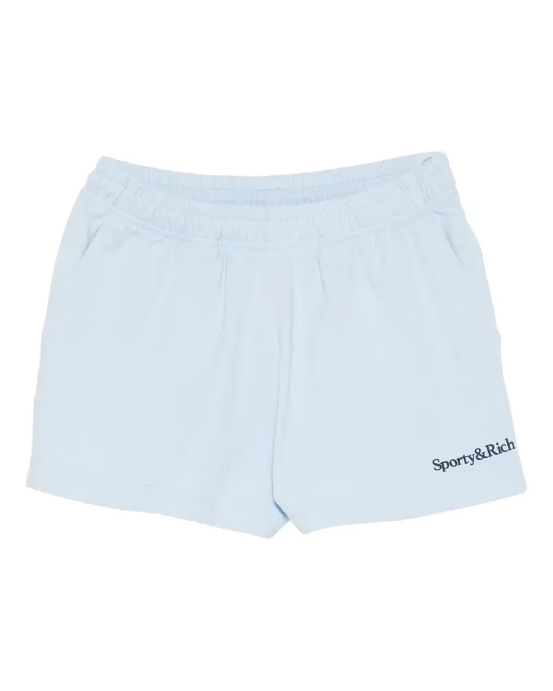 SPORTY & RICH logo-embroidered track shorts - Blau Blau