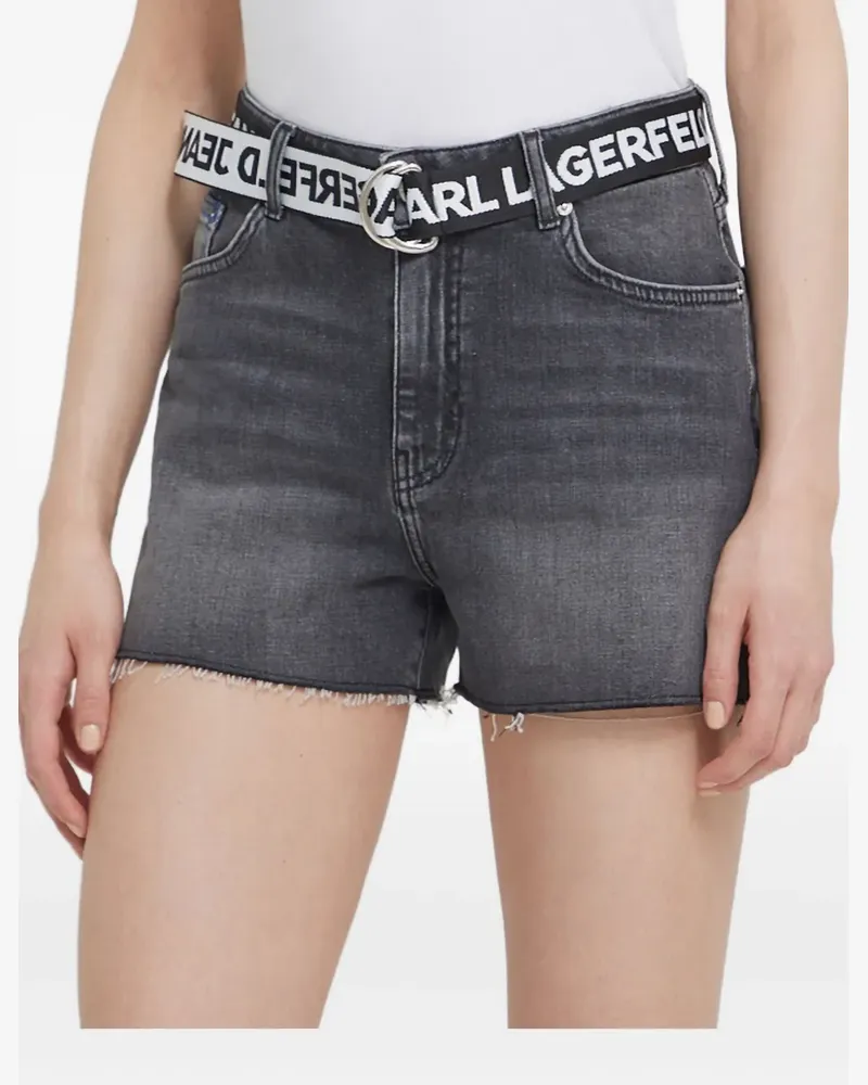 Karl Lagerfeld frayed denim shorts - Grau Grau