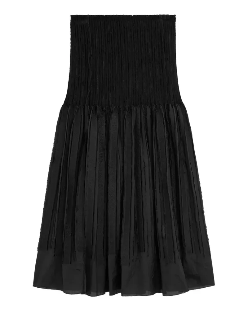 Paloma Wool smocked frayed-edge skirt - Schwarz Schwarz