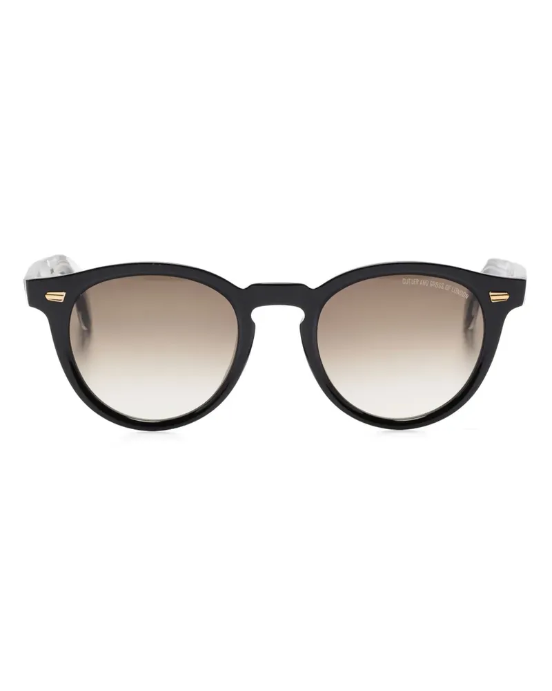 Cutler and Gross Sonnenbrille mit rundem Gestell - Schwarz Schwarz