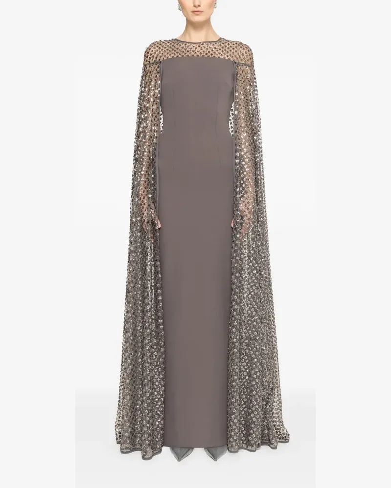 NISSA sequined cape maxi dress - Grau Grau
