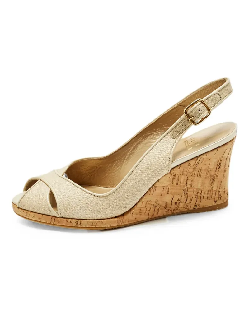 Stuart Weitzman peep-toe slingback pumps - Nude Nude