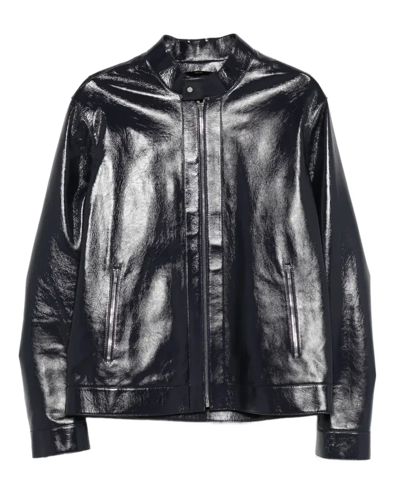 Fendi Bikerjacke aus Leder - Blau Blau