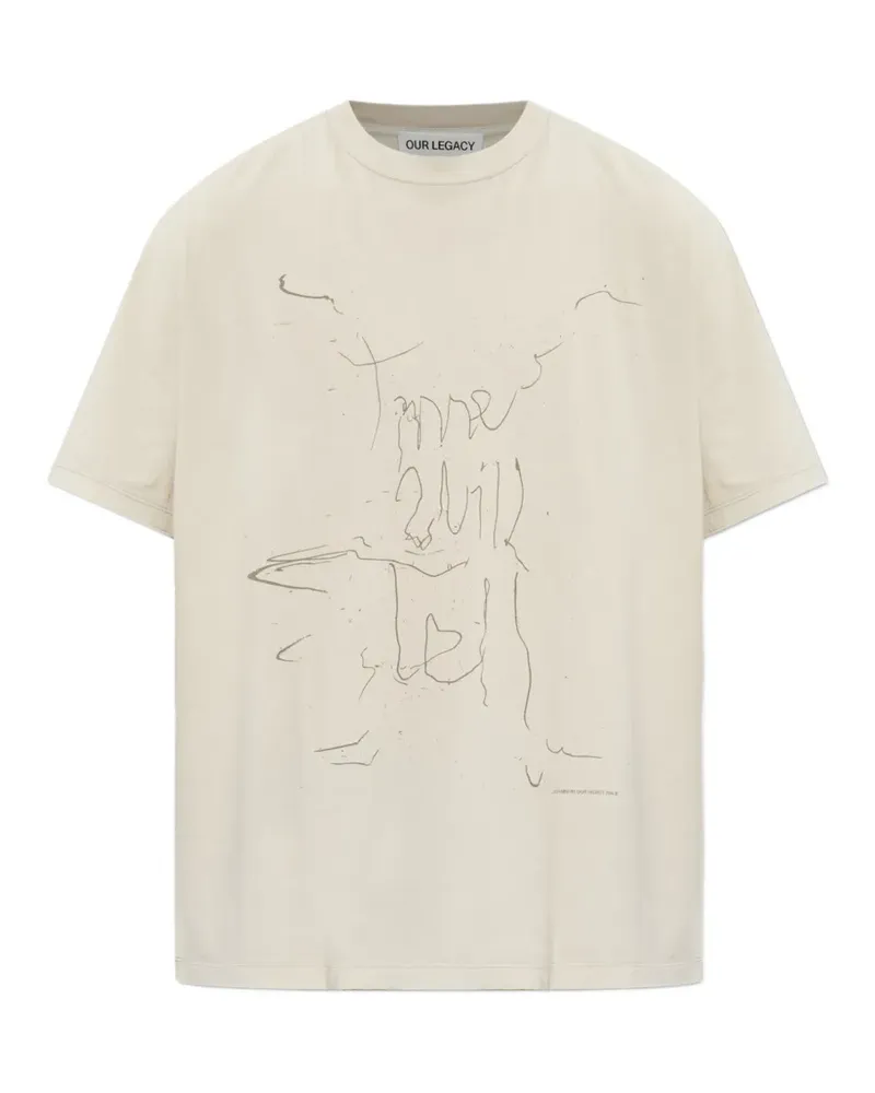 Our Legacy T-Shirt mit grafischem Print - Nude Nude