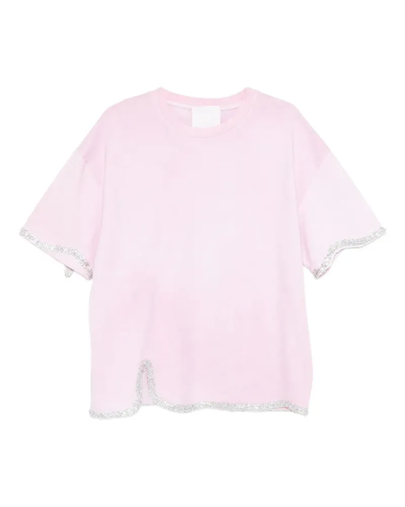 LOULOU sequin-trim T-shirt - Rosa Rosa