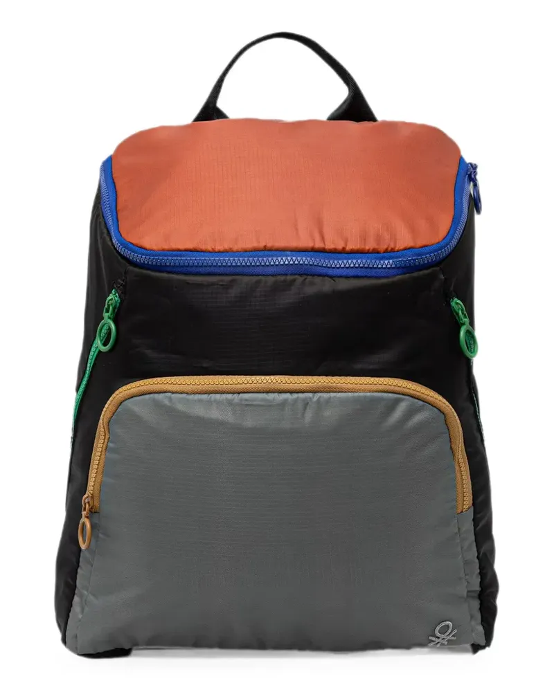 Benetton colour-block ripstop backpack - Schwarz Schwarz