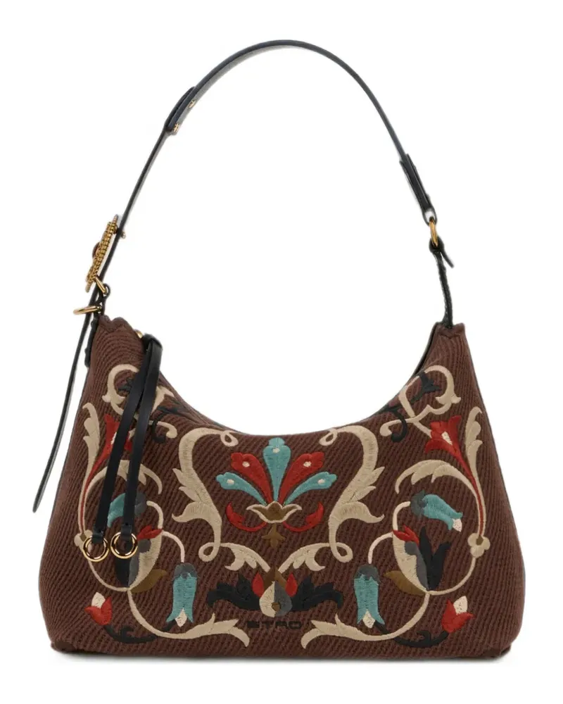 Etro Mittelgroße Rosette Tasche aus Canvas - Braun Braun