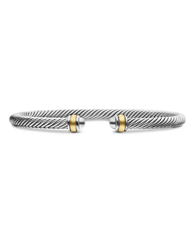 David Yurman 14kt Classic Cable Gelbgold- und Sterlingsilberarmband 4mm Silber