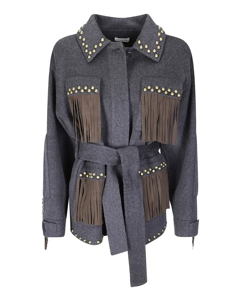 P.A.R.O.S.H. P.A.R.O H. Jacke mit Fransen - Grau Grau