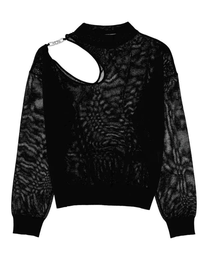 Circus Hotel Oberteil mit Cut-Outs - Schwarz Schwarz