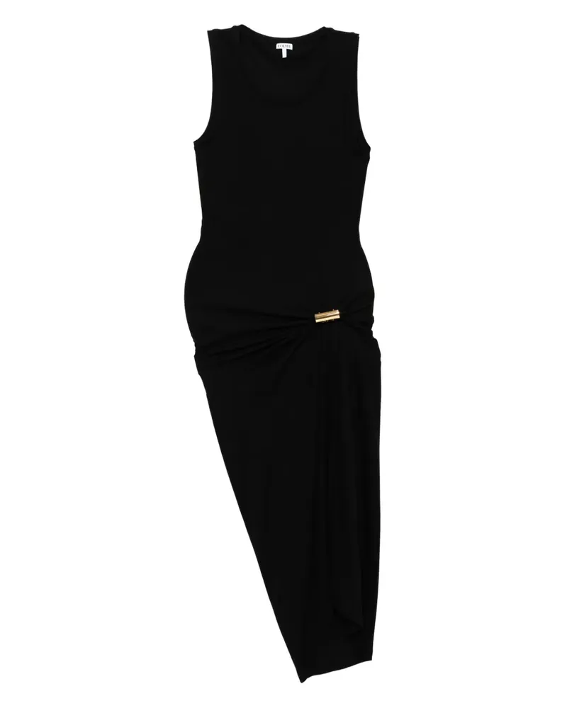 Loewe Kleid mit asymmetrischem Saum - Schwarz Schwarz