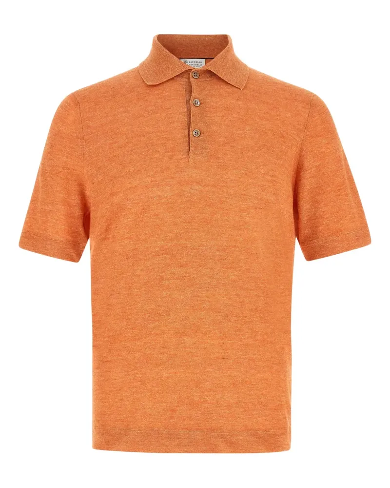 Brunello Cucinelli short-sleeve polo shirt - Orange Orange