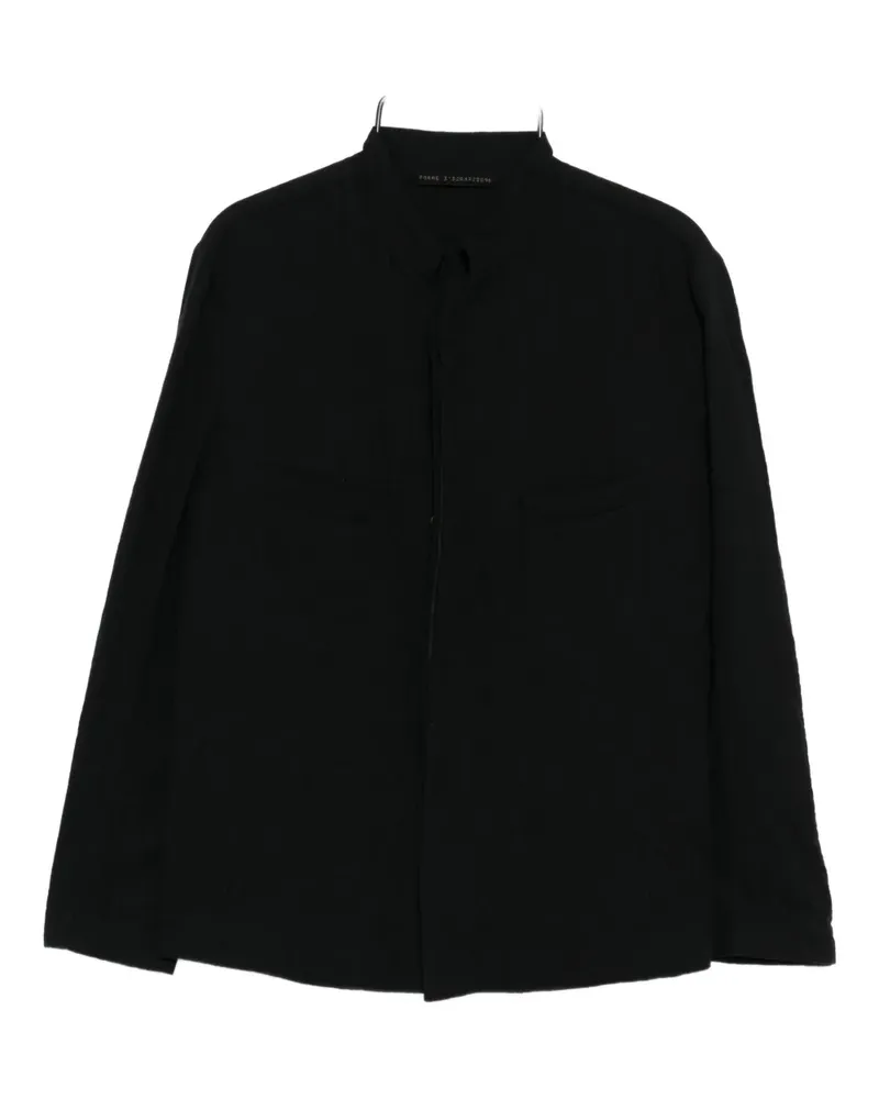 forme d'expression cotton shirt jacket - Schwarz Schwarz