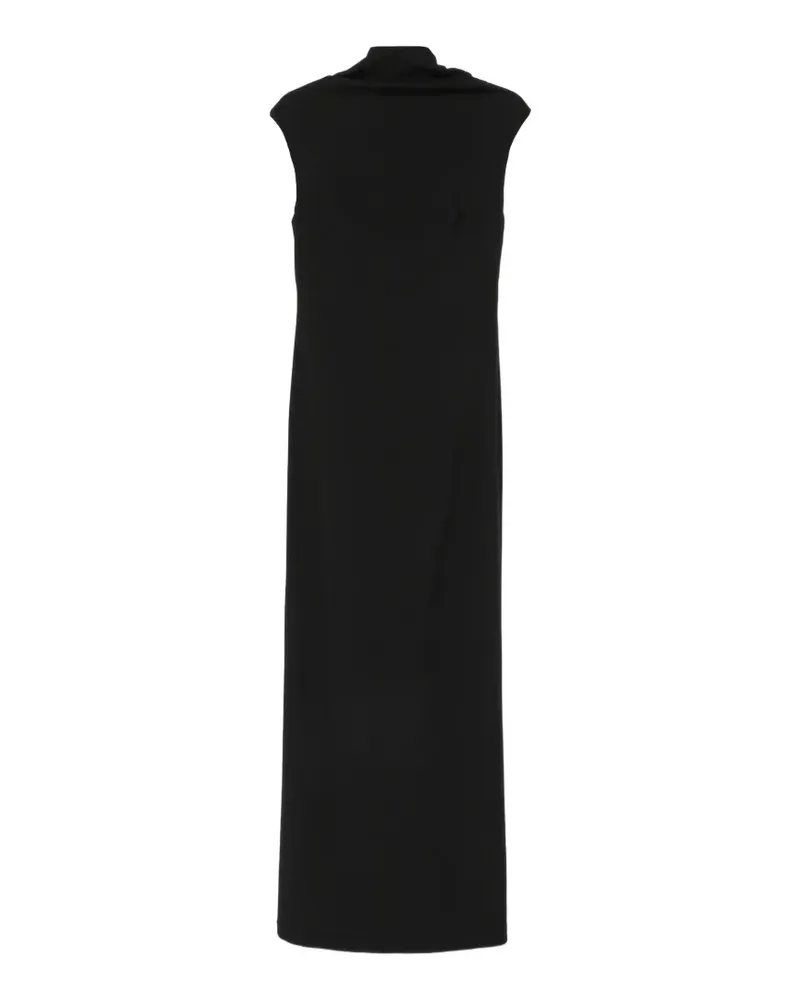 Brunello Cucinelli monili-trim V-back gown - Schwarz Schwarz