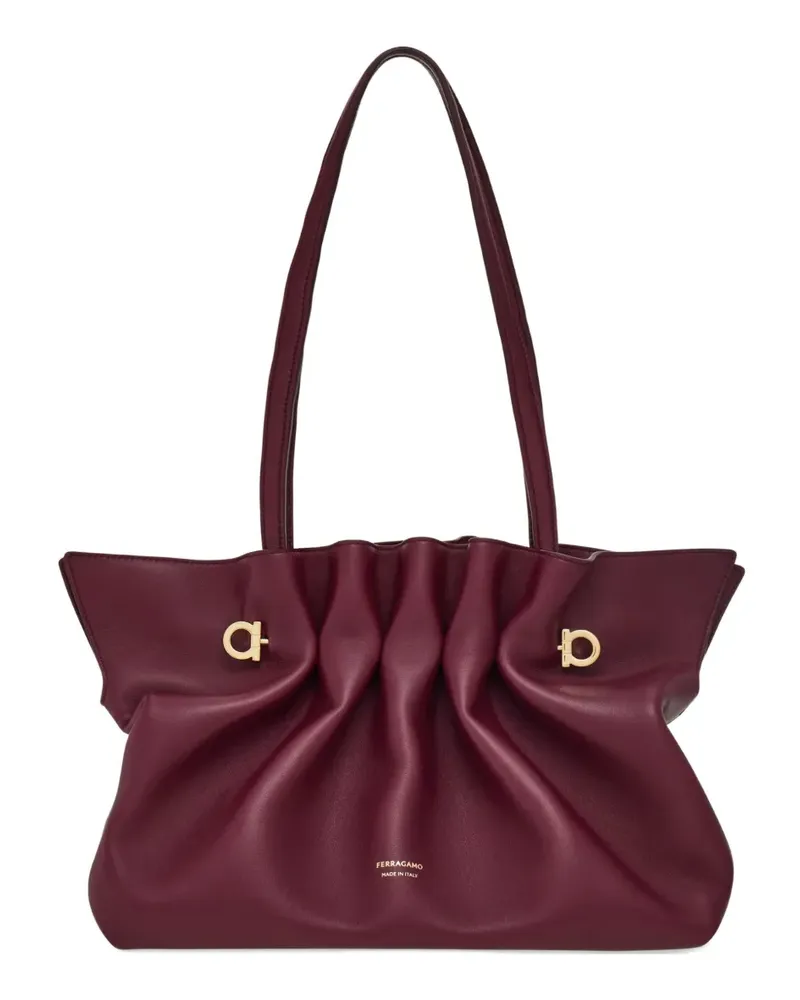 Ferragamo Mittelgroße Schultertasche mit Gancini-Detail - Rot Rot