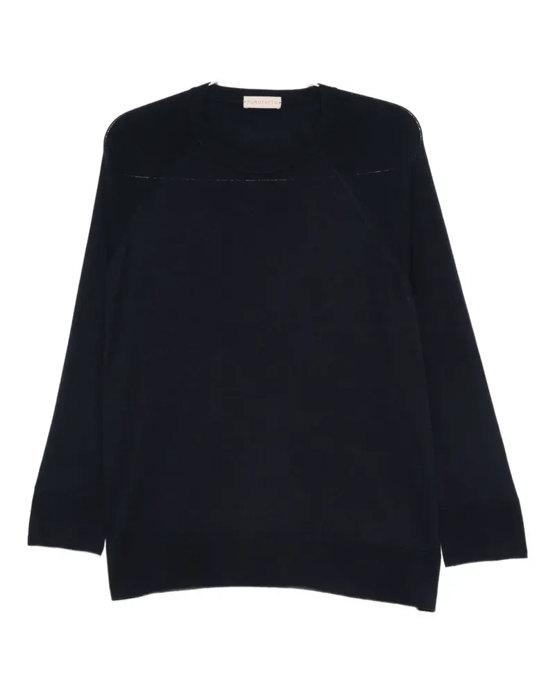 Purotatto Pullover mit Raglanärmeln - Blau Blau