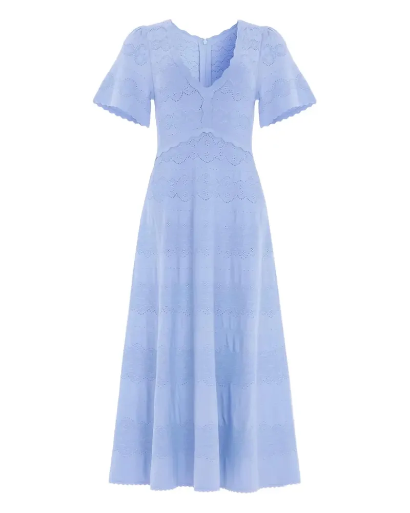 Needle & Thread Spitzen-Midikleid mit V-Ausschnitt - Blau Blau