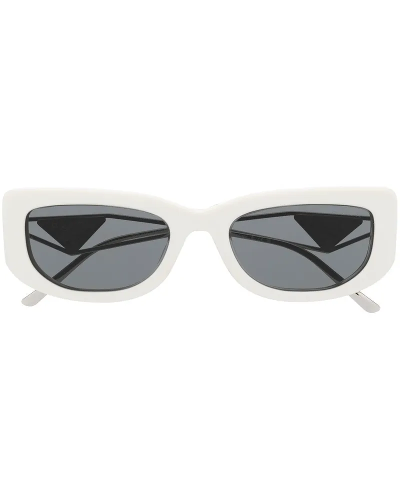 Prada Sonnenbrille mit Logo-Schild - Weiß Weiß