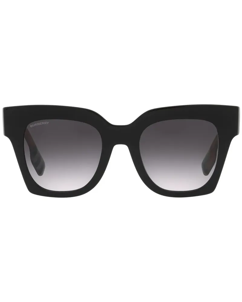 Burberry Eckige Kitty Sonnenbrille - Schwarz Schwarz