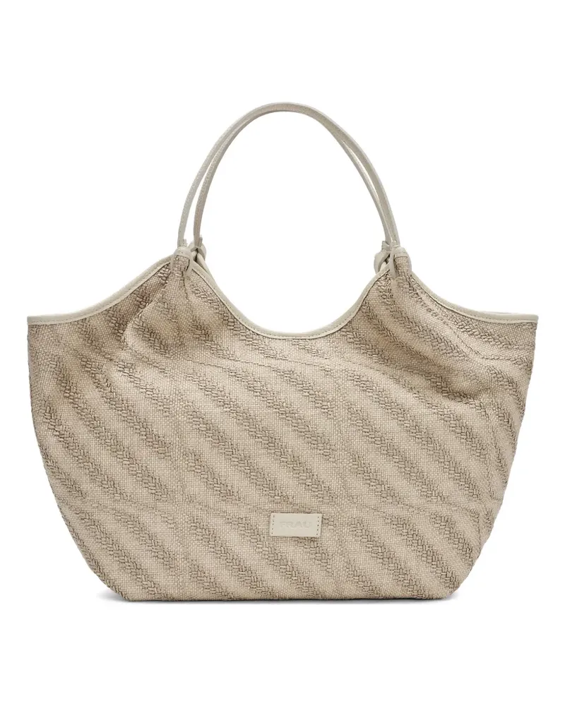 FRAU herringbone-effect tote bag - Nude Nude