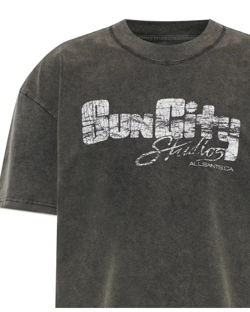 AllSaints T-Shirt mit Sonnen-Print - Grau Grau