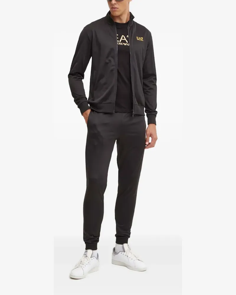 EA7 zip-up logo jumpsuit - Schwarz Schwarz