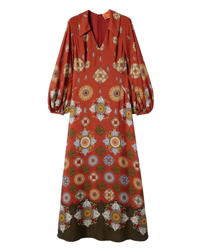 La DoubleJ Diva Midikleid mit Puffärmeln - Rot Rot