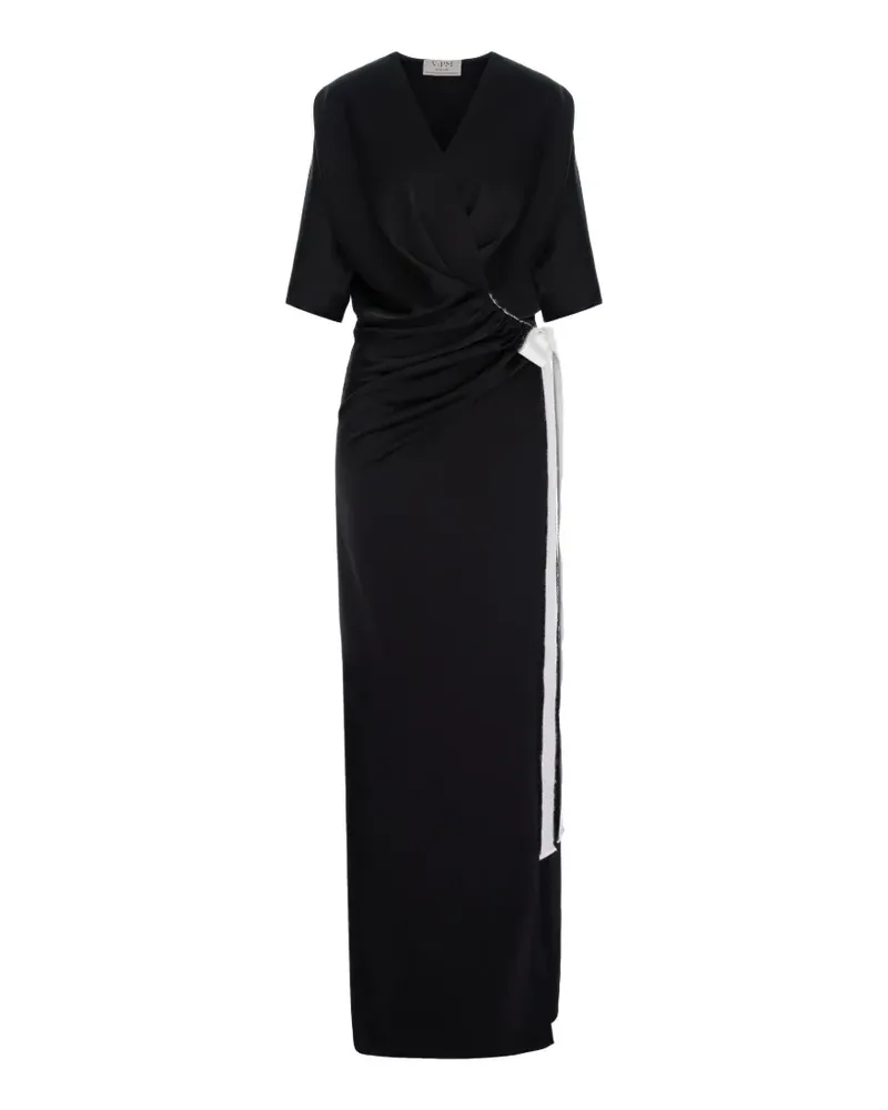 V:PM ATELIER Drapiertes Samantha Maxikleid - Schwarz Schwarz