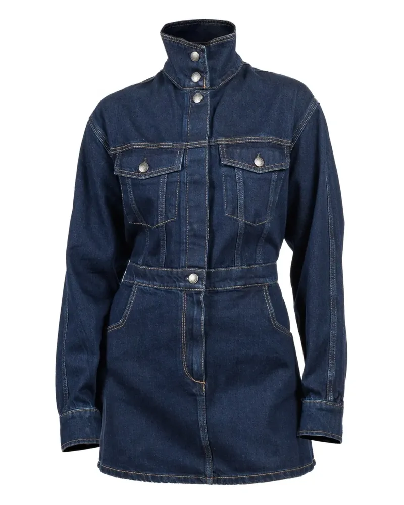 DL1961  buttoned flap-pockets denim mini dress - Blau Blau