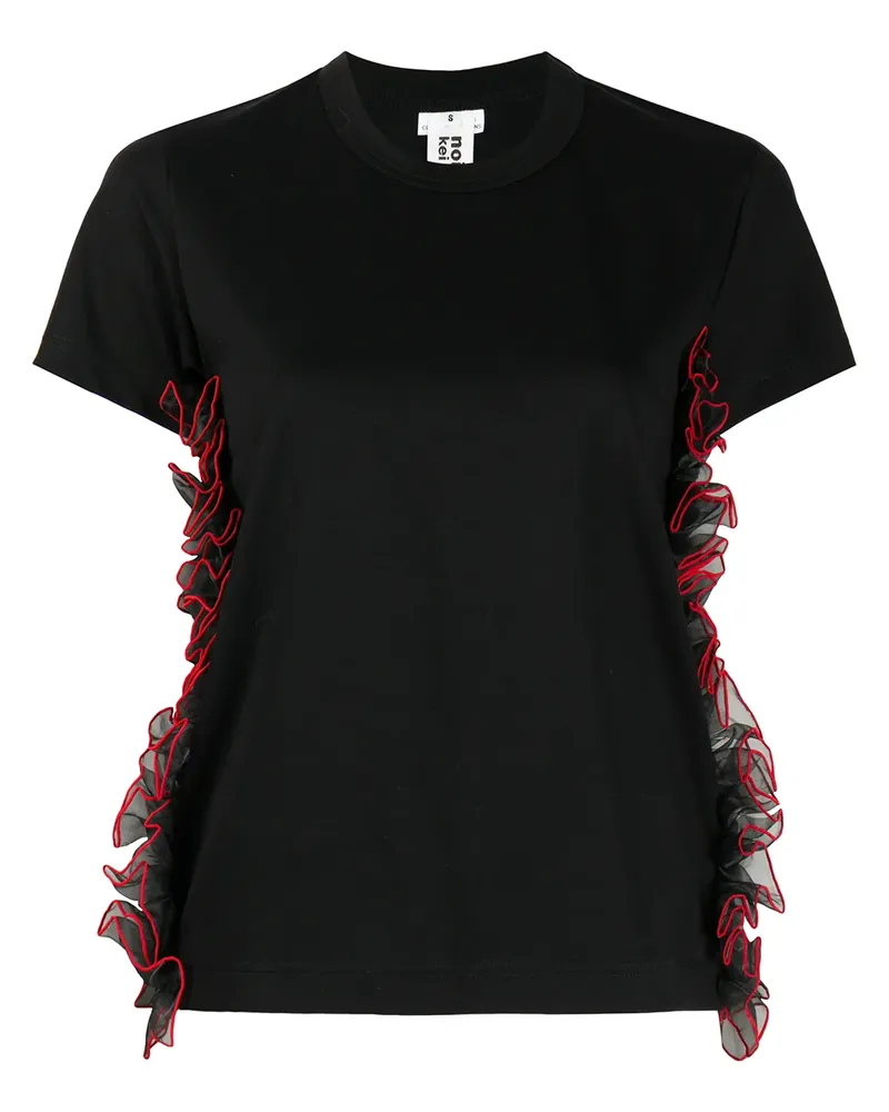 Noir Kei Ninomiya Oberteil mit Volants - Schwarz Schwarz