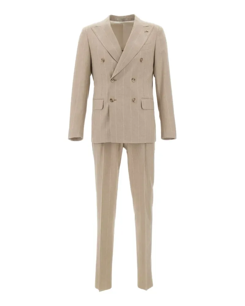 Corneliani Doppelreihiger Anzug mit Nadelstreifen - Nude Nude