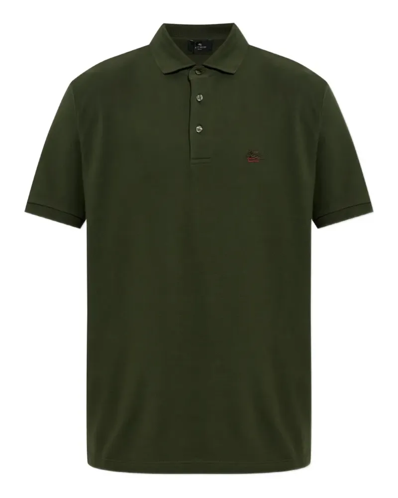 Etro embroidered-logo polo shirt - Grün Grün