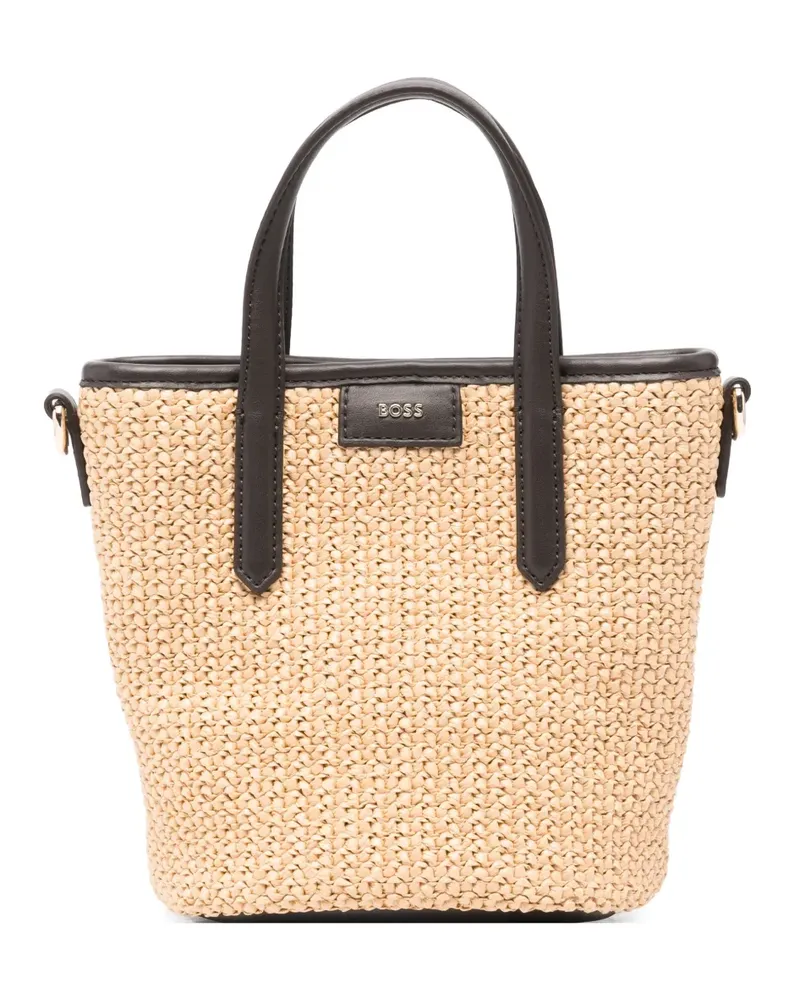 HUGO BOSS mini Jala woven bucket bag - Nude Nude
