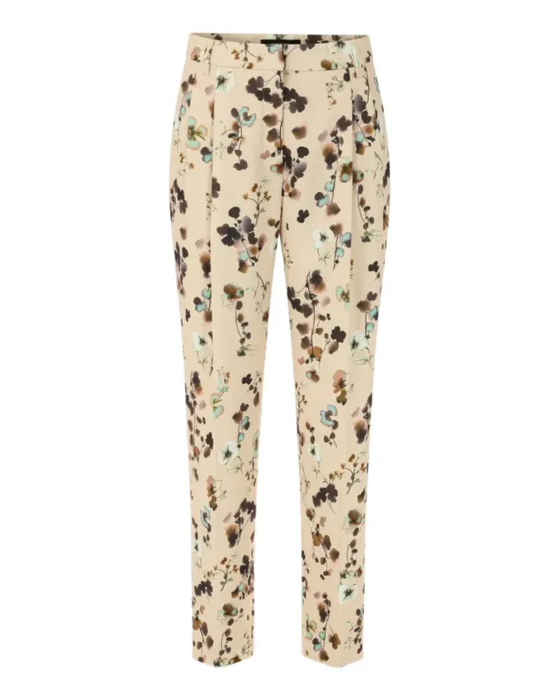 Marc Cain floral-print pleated trousers - Nude Nude