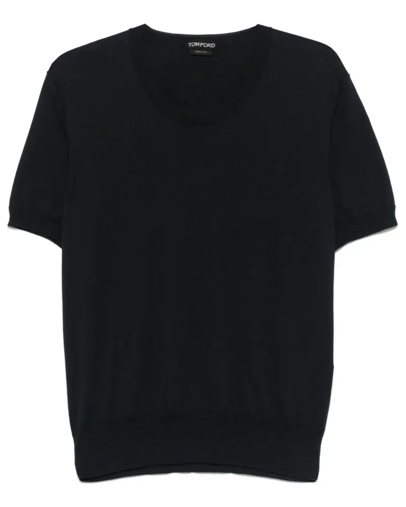 Tom Ford Fein gestricktes T-Shirt - Blau Blau