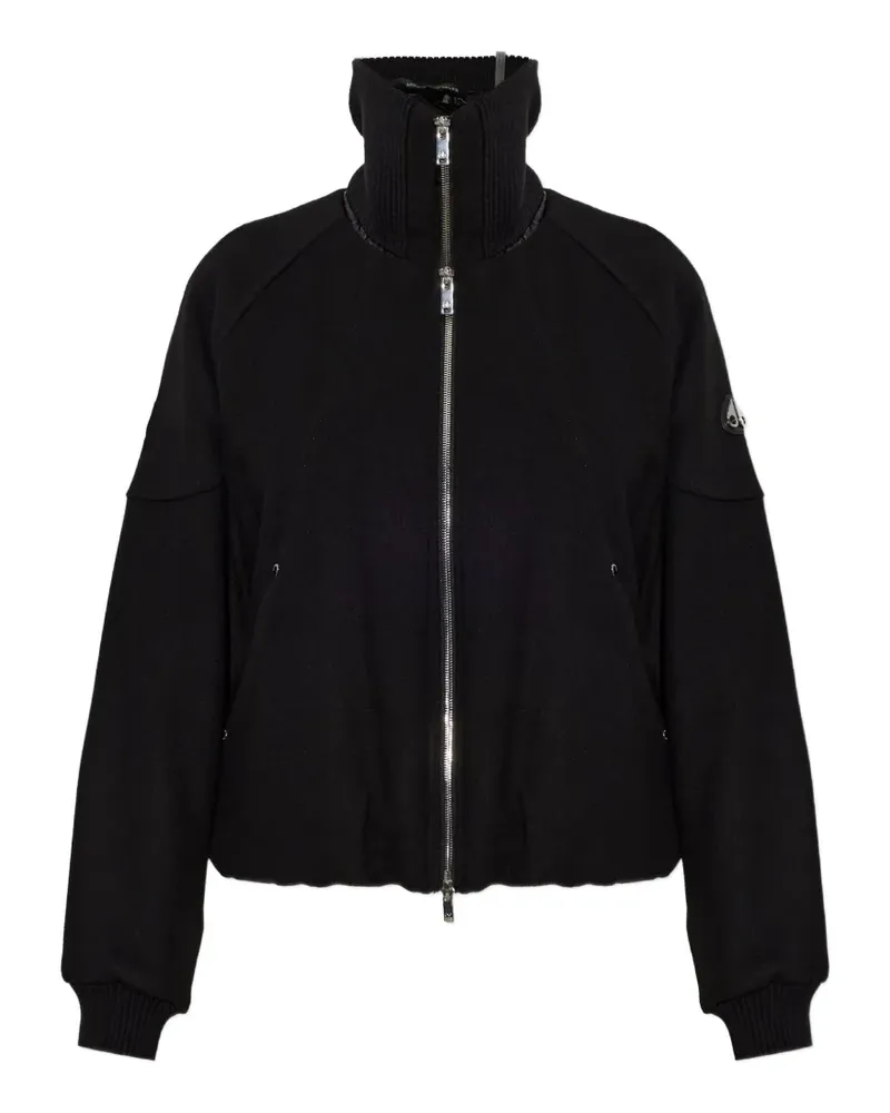 Moose Knuckles Steppjacke mit Logo-Patch und Reißverschluss - Schwarz Schwarz